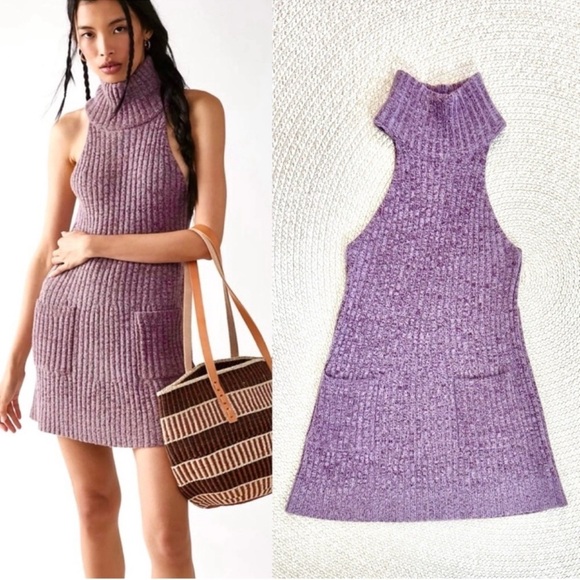 Free People Claude Lavender Knit Dress - Picture 4 of 7